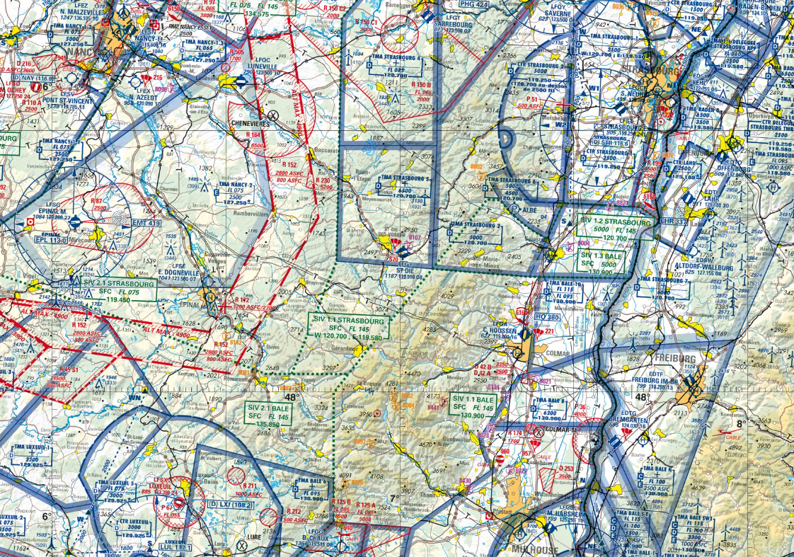 Carte et environnement de vol autour de Sarrebourg-Buhl